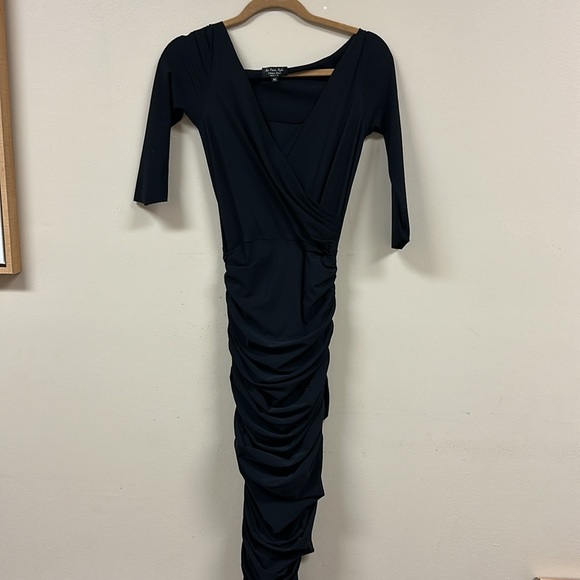 Chiara Boni La Petite Robe Ruched Front Gown Black - Picture 3 of 5